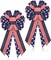 2 Pcs Memorial Day Patriotic Bows USA Red White Blue Star Burlap Bow 4th of July Tree Topper for Indoor Outdoor Independence Day Party Decoration(Style 3)